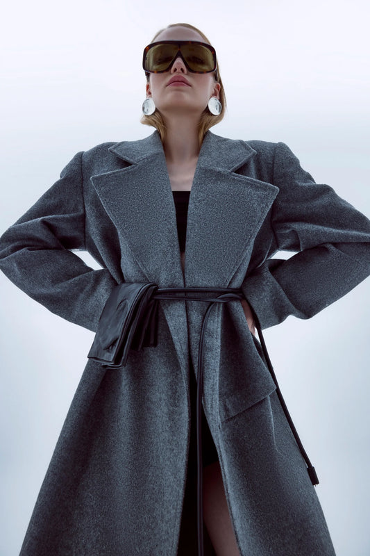 Isha Wool Coat In Dark Grey