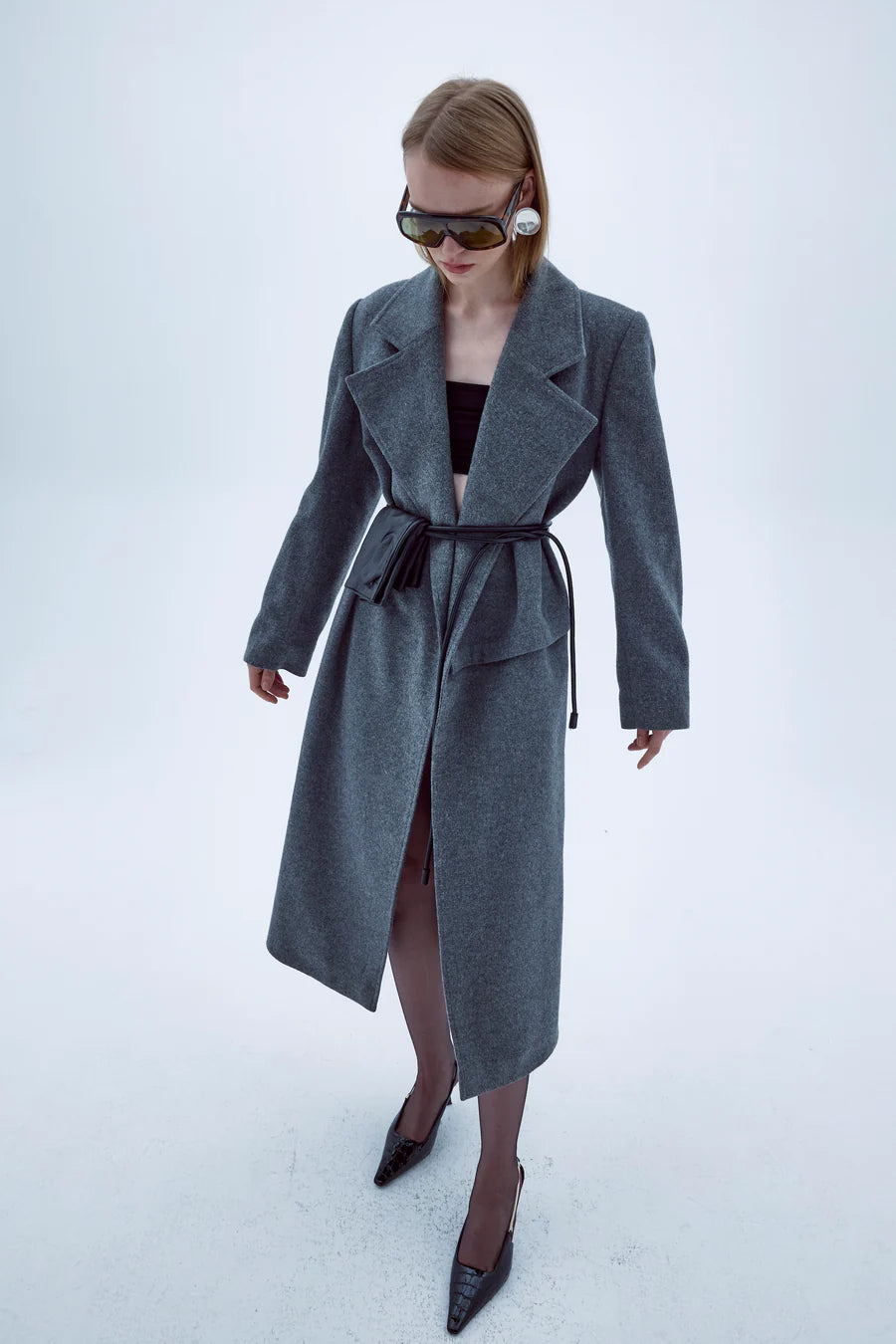 Isha Wool Coat In Dark Grey