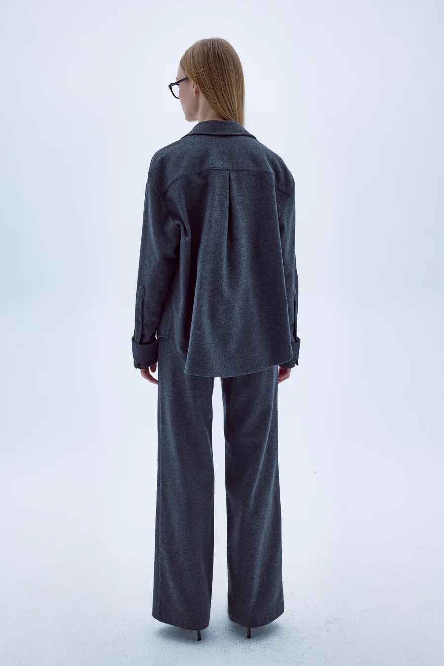 Millie Wool Trousers in Antracite