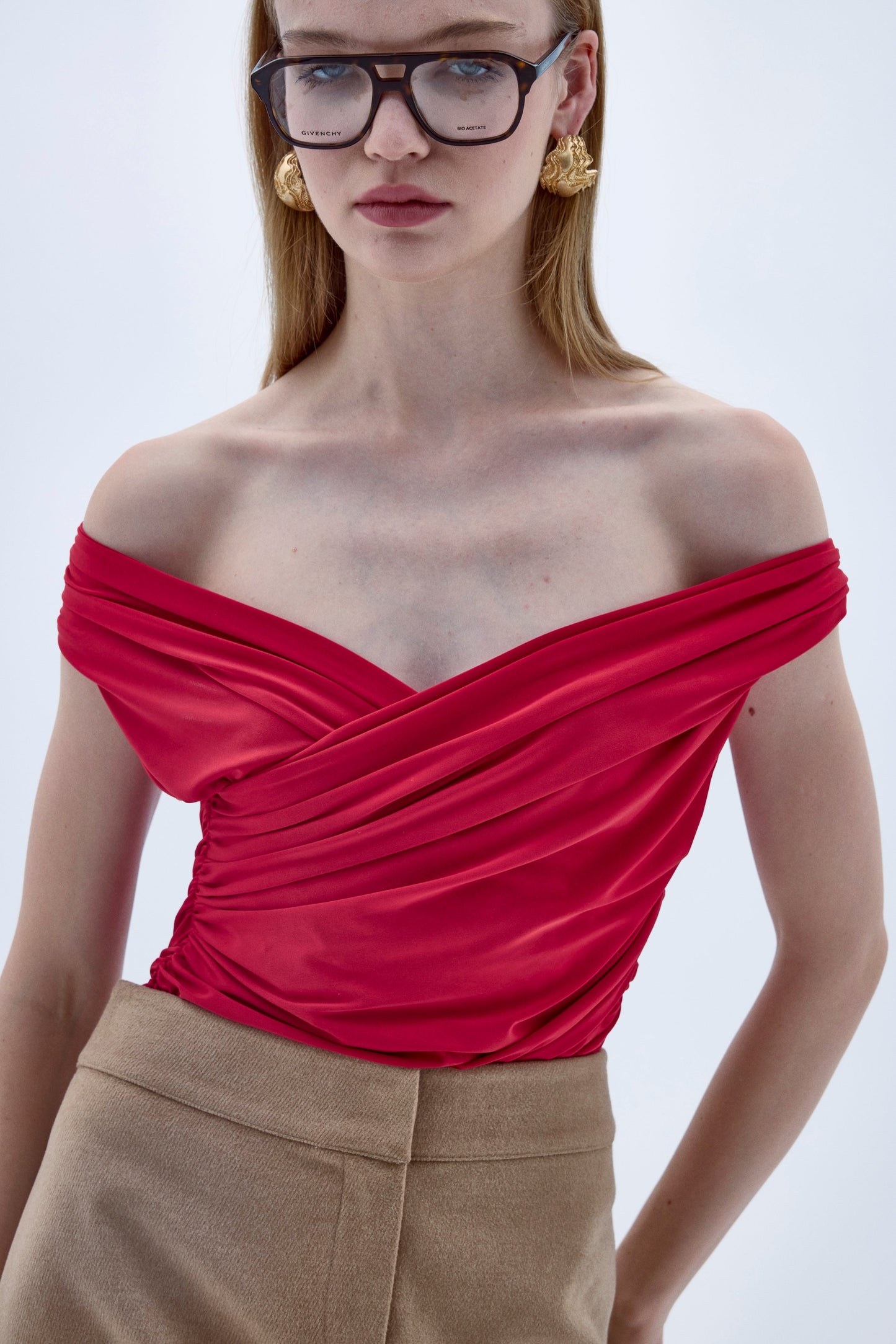 Cheri Blouse In Fiery Red