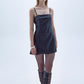 Gaia Mini Leather Dress In Black