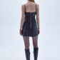 Gaia Mini Leather Dress In Black