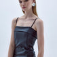 Gaia Mini Leather Dress In Black