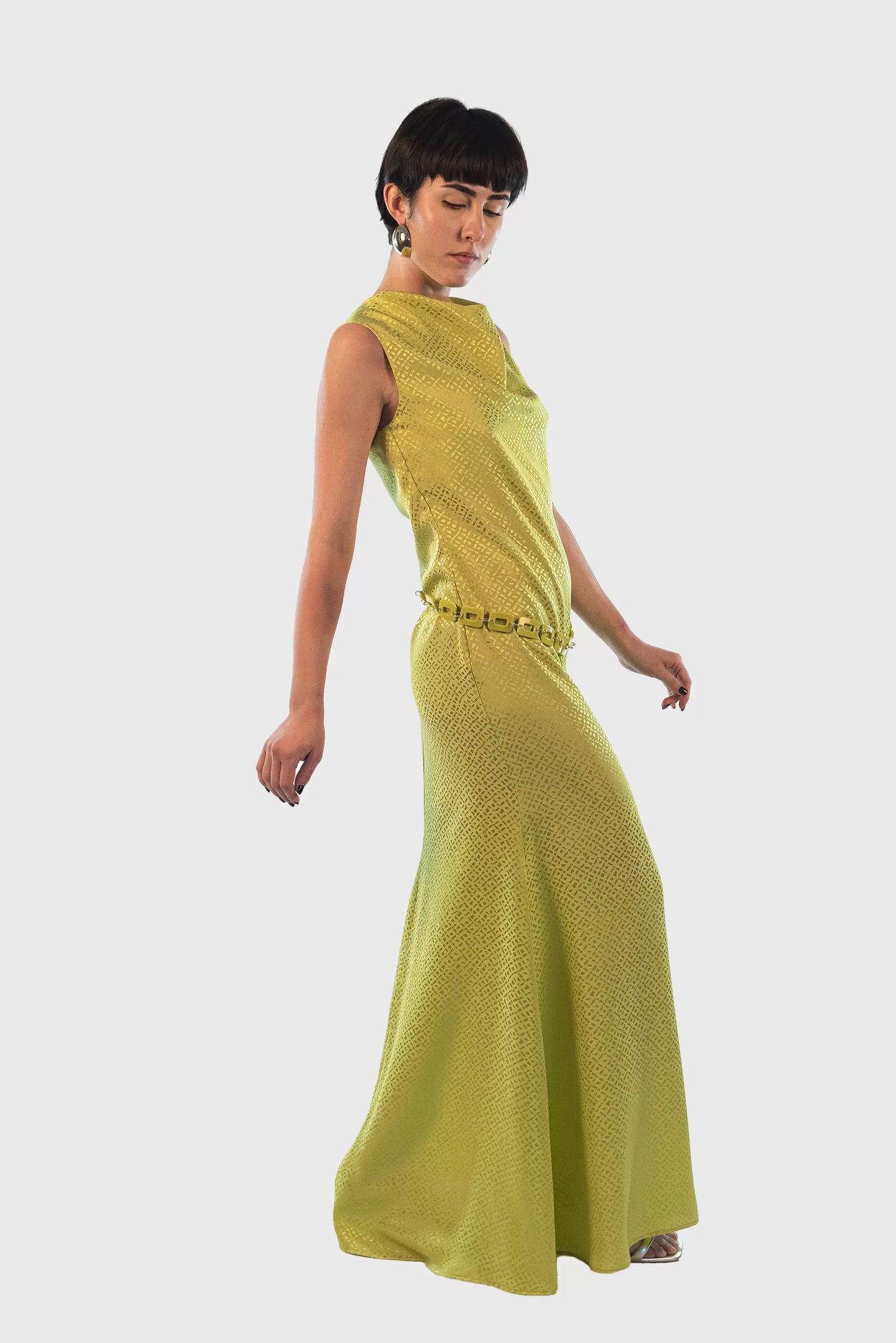 Long Dress Anita in Lime