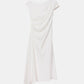 Ama Drapped Dress in White