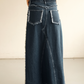 Maxi Denim Skirt | Dark Wash Blue
