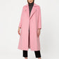 Favene Belted Wrap Wool Coat in Cherry Blossom Color