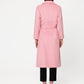 Favene Belted Wrap Wool Coat in Cherry Blossom Color