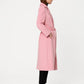 Favene Belted Wrap Wool Coat in Cherry Blossom Color