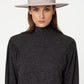 Gidoa Canotier Felt Hat in Grey Color