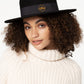 Gidoa Black Canotier Hat in Black Color