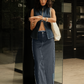 Maxi Denim Skirt | Dark Wash Blue