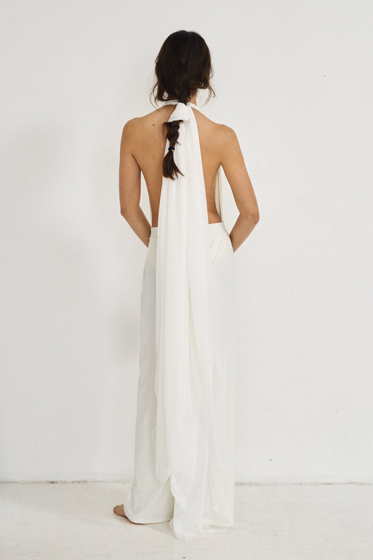 Wide-Leg Trousers - Off-White - Olaya