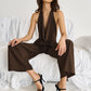 Draped One Piece with V-Neck (Limited Edition) Chocolate- Miriam