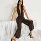 Draped One Piece with V-Neck (Limited Edition) Chocolate- Miriam