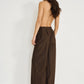 Draped One Piece with V-Neck (Limited Edition) Chocolate- Miriam