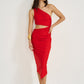 Asymmetrical Cut-Out Dress (Limited Edition) Red- Sofia