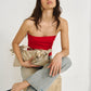 Asymmetrical draped strapless top (Limited Edition) Red - Rocío