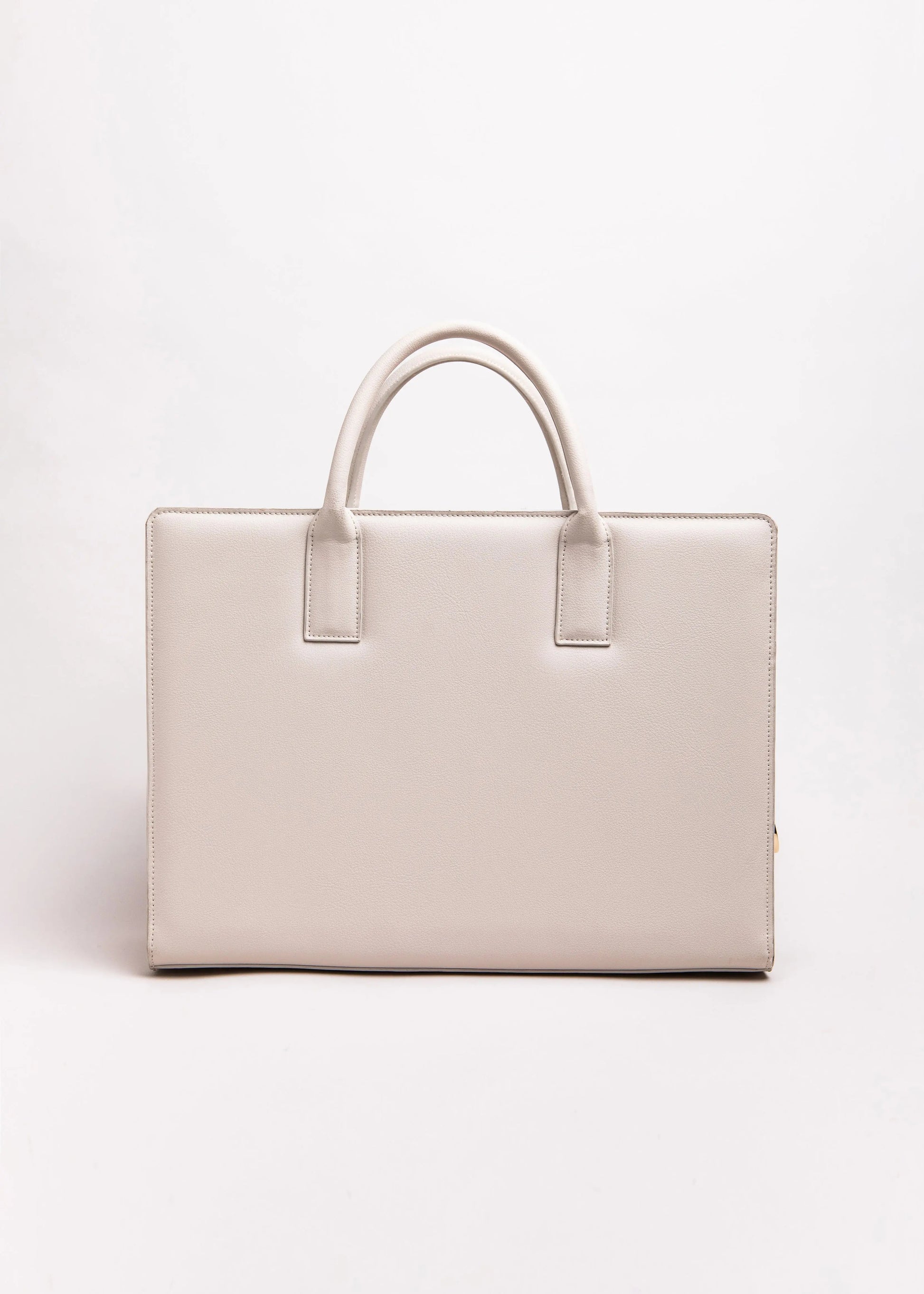 Qosmic Metis Moonstone - cream briefcase - back view