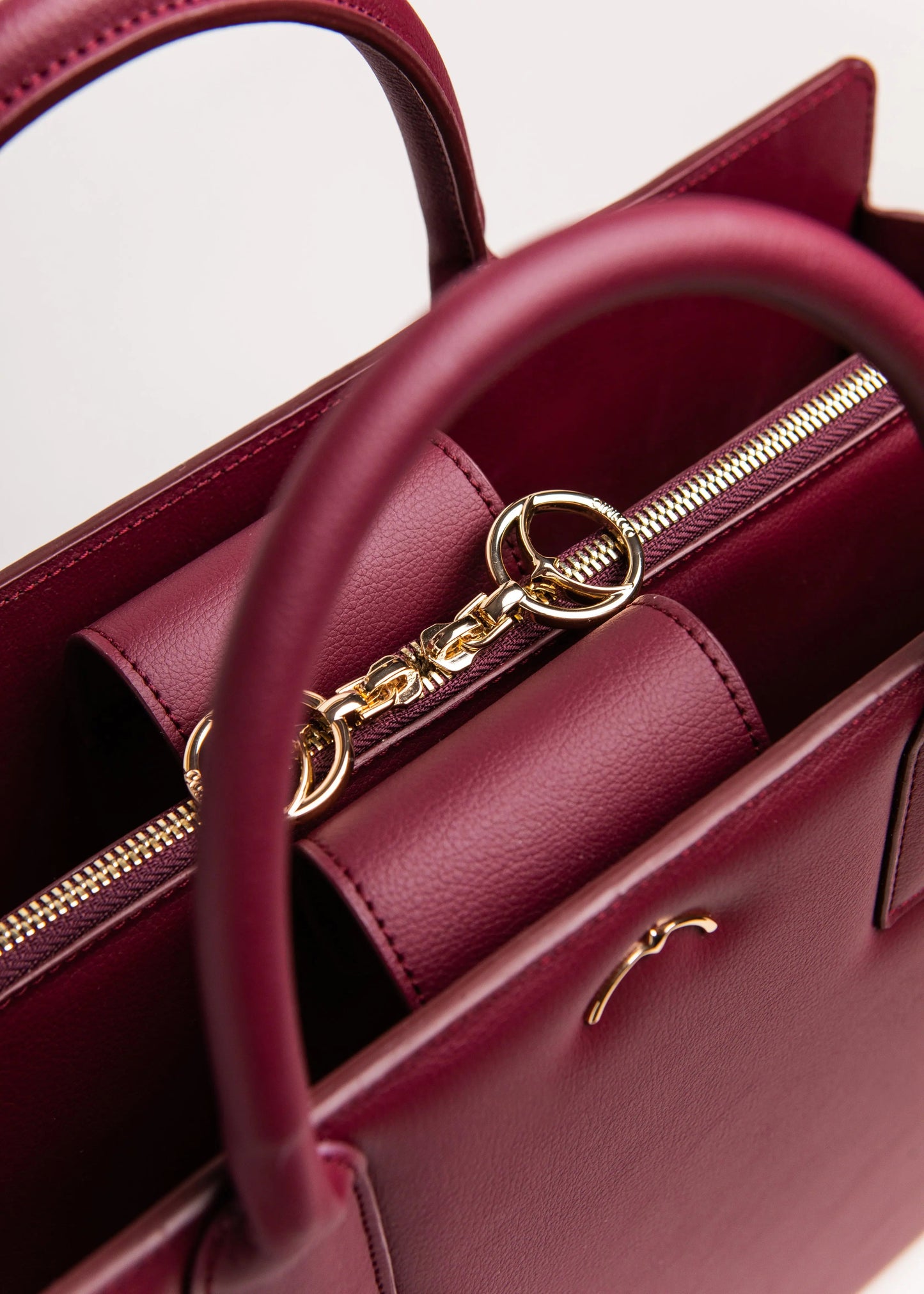 Qosmic Metis Nebula - burgundy briefcase - upper view