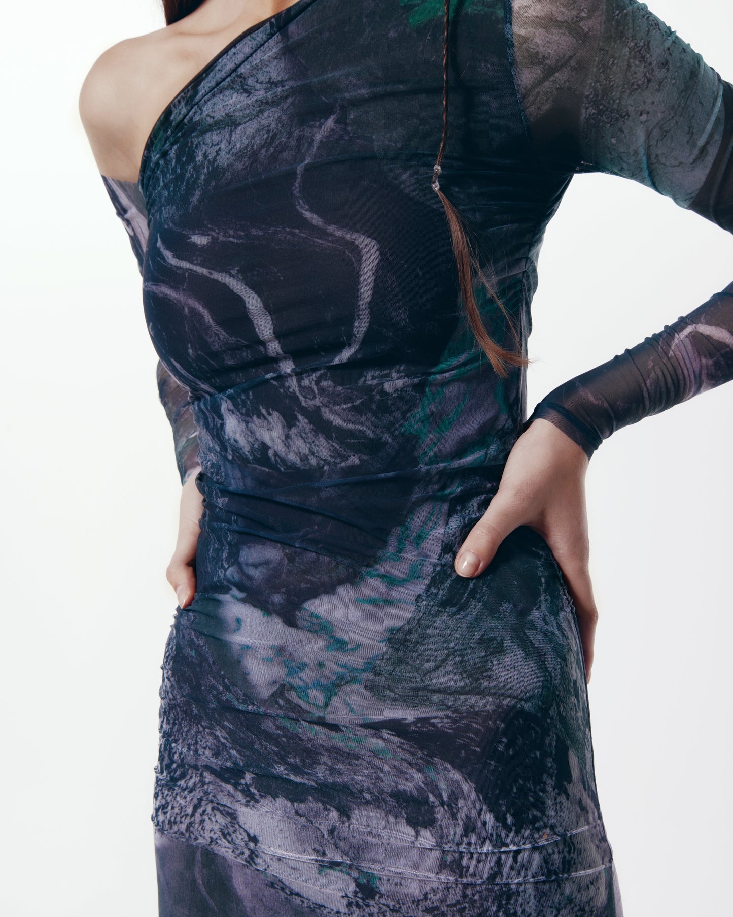 Akasha non see-through mesh dress (Print).