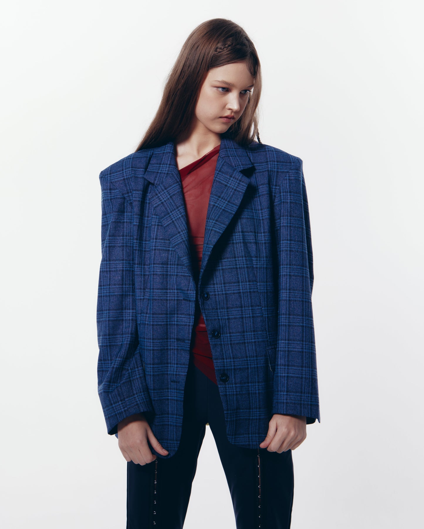 Amaris checked blazer.