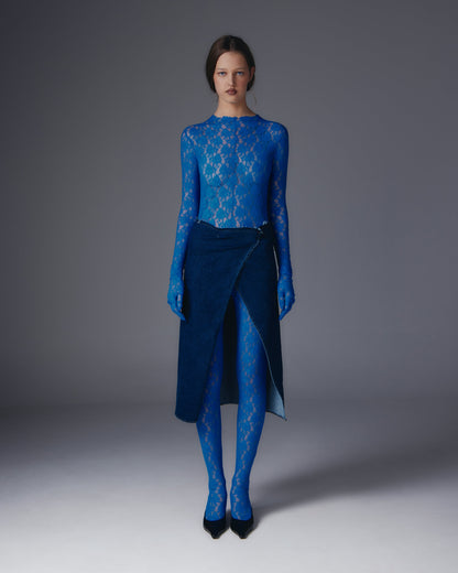 Elisabeta elastic lace jumpsuit (Blue).