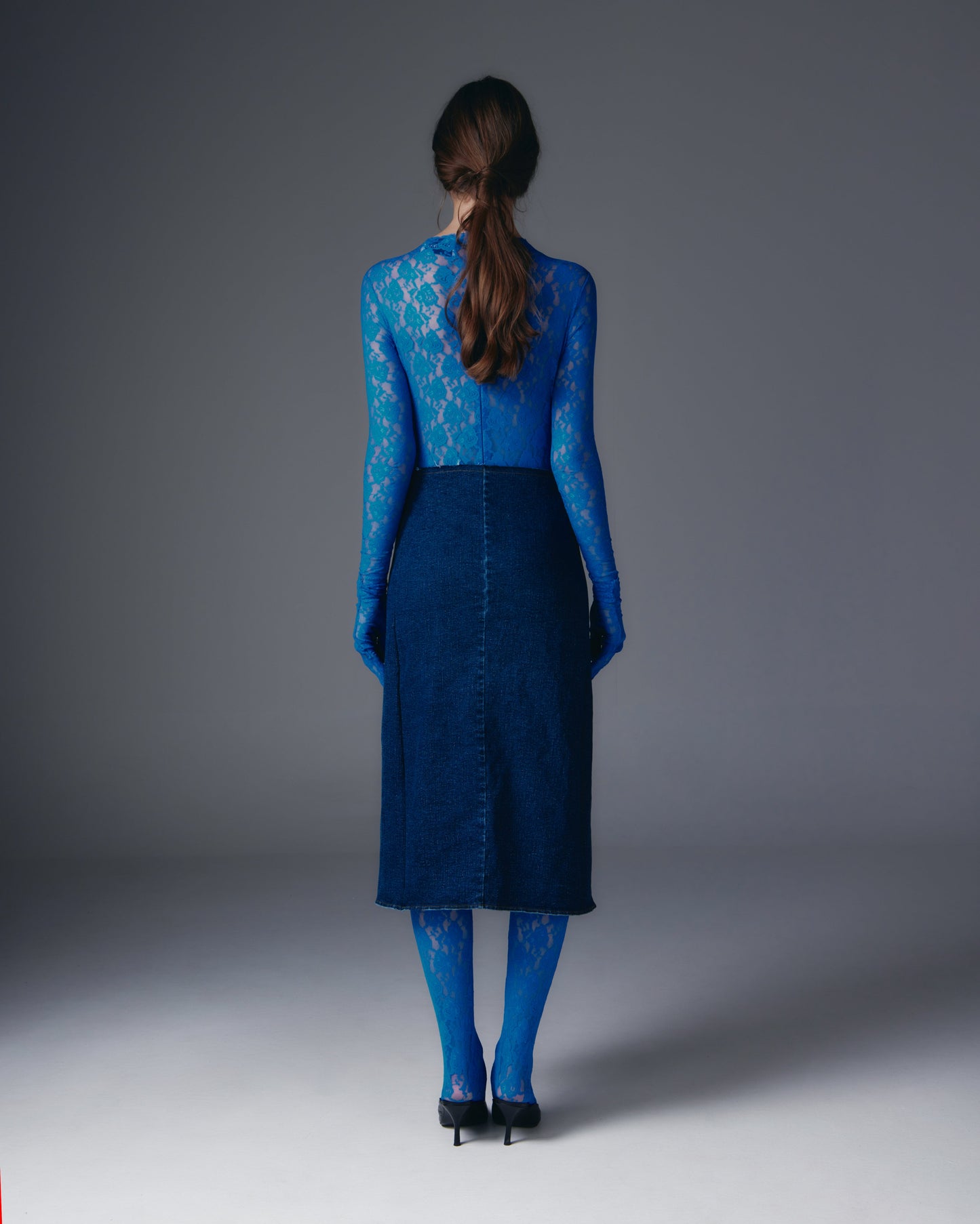 Elisabeta elastic lace jumpsuit (Blue).