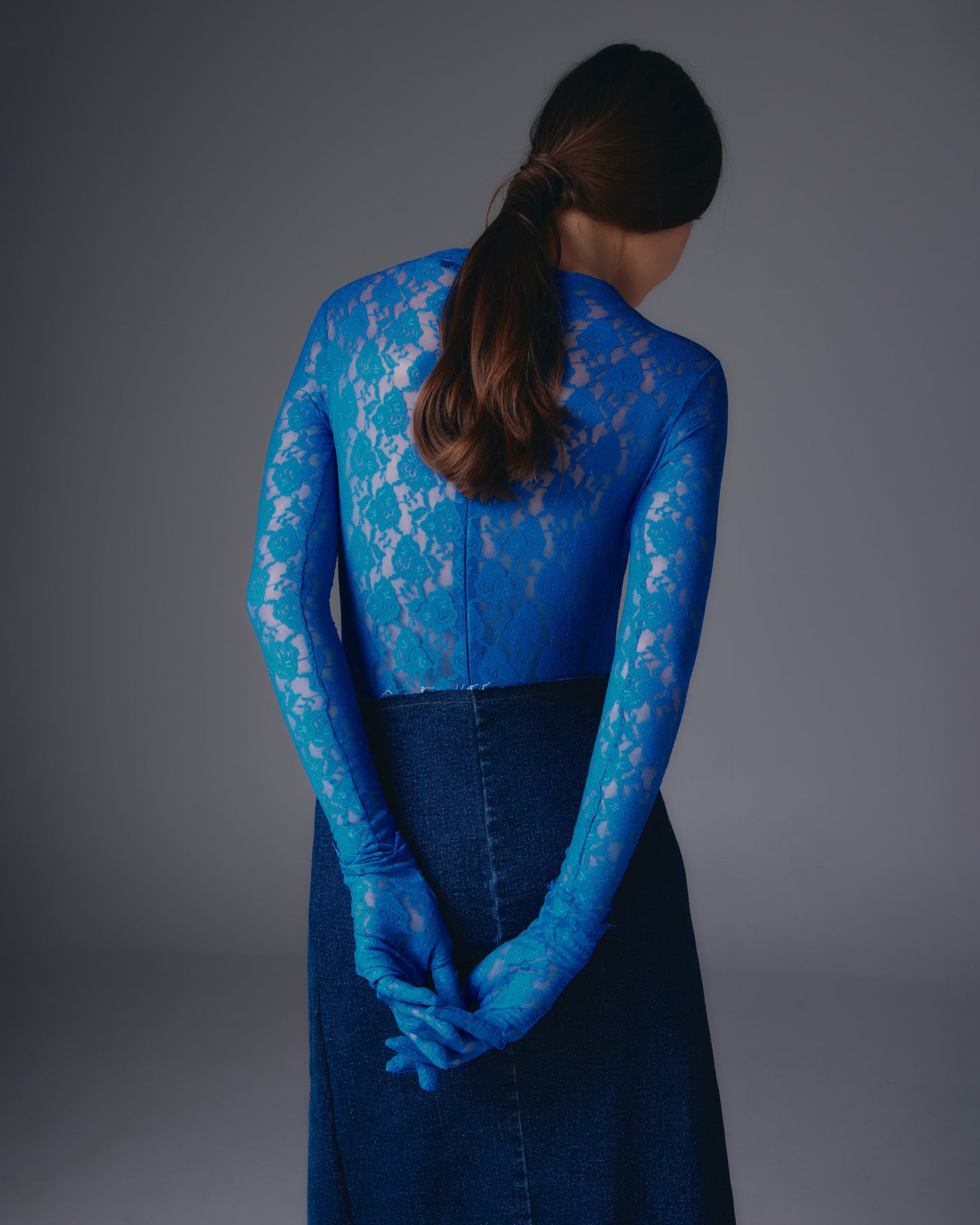 Elisabeta elastic lace jumpsuit (Blue).