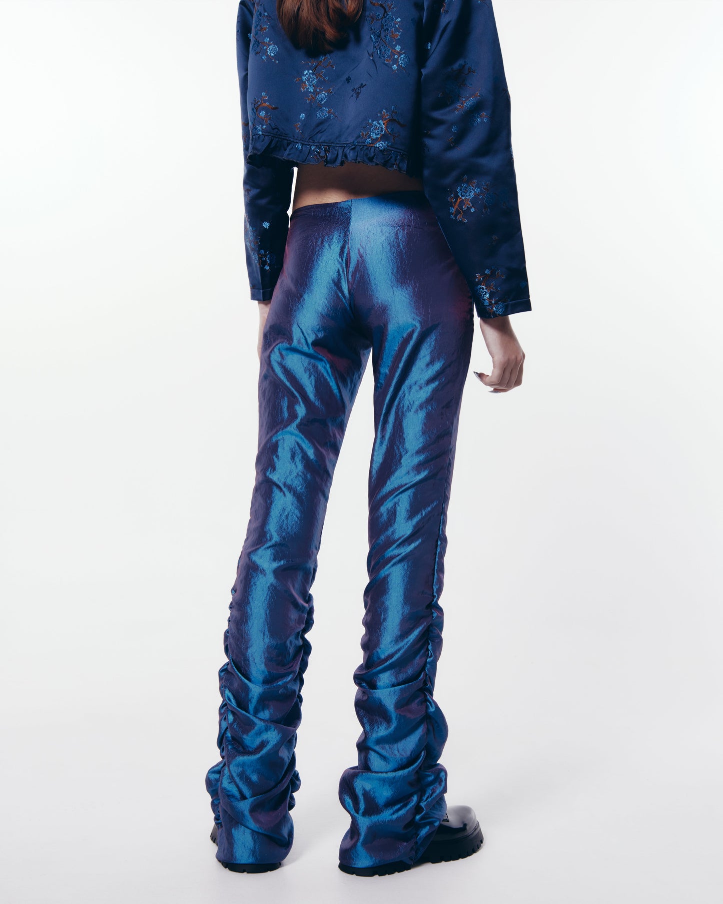 Iris iridescent trousers.