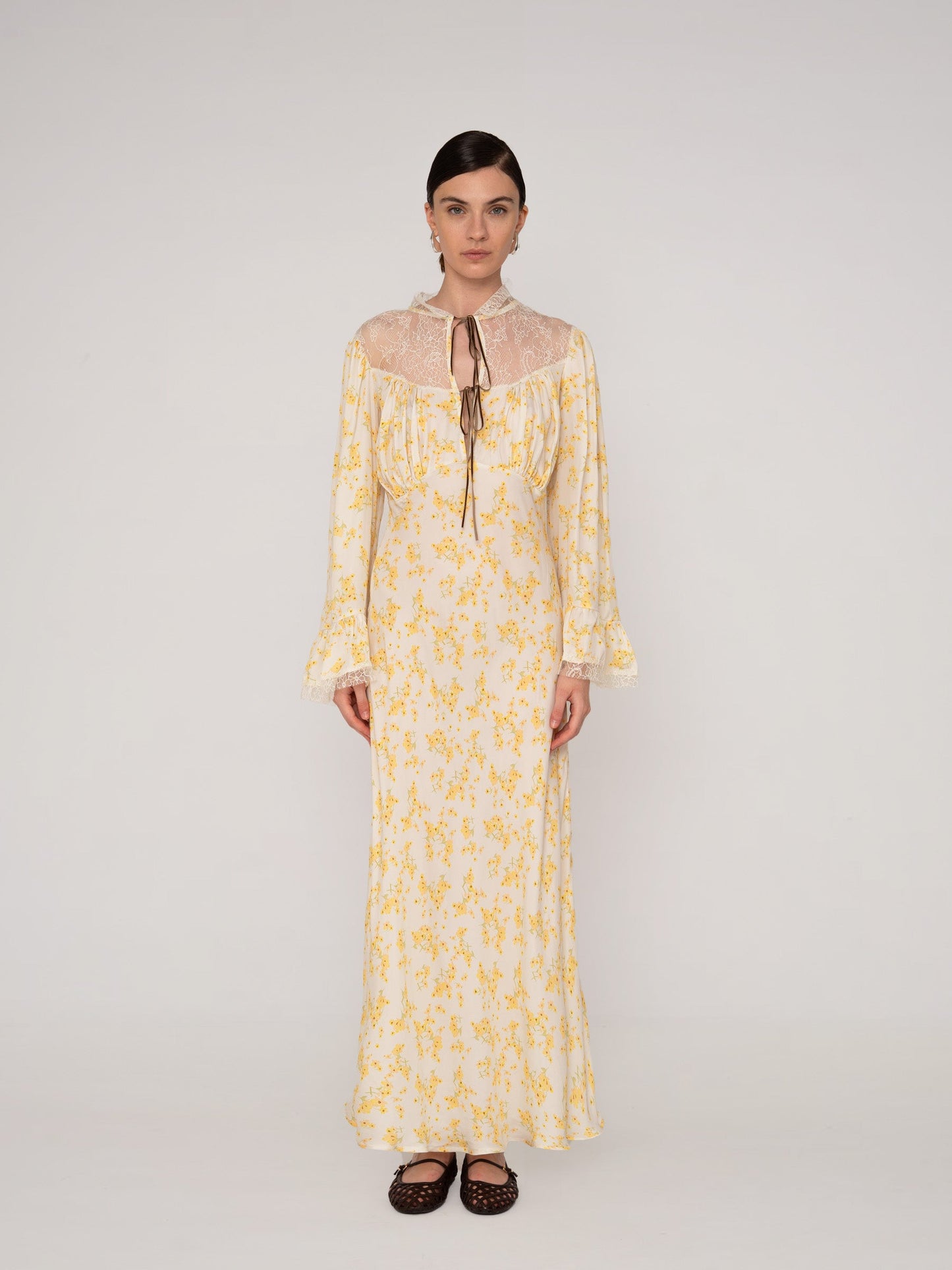 Blush Floral Print Long Dress