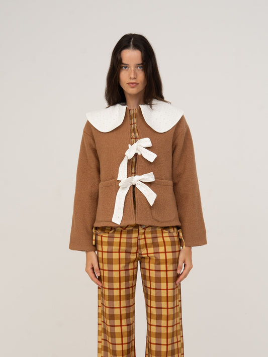 Parfum Babydoll Collar Brown Jacket