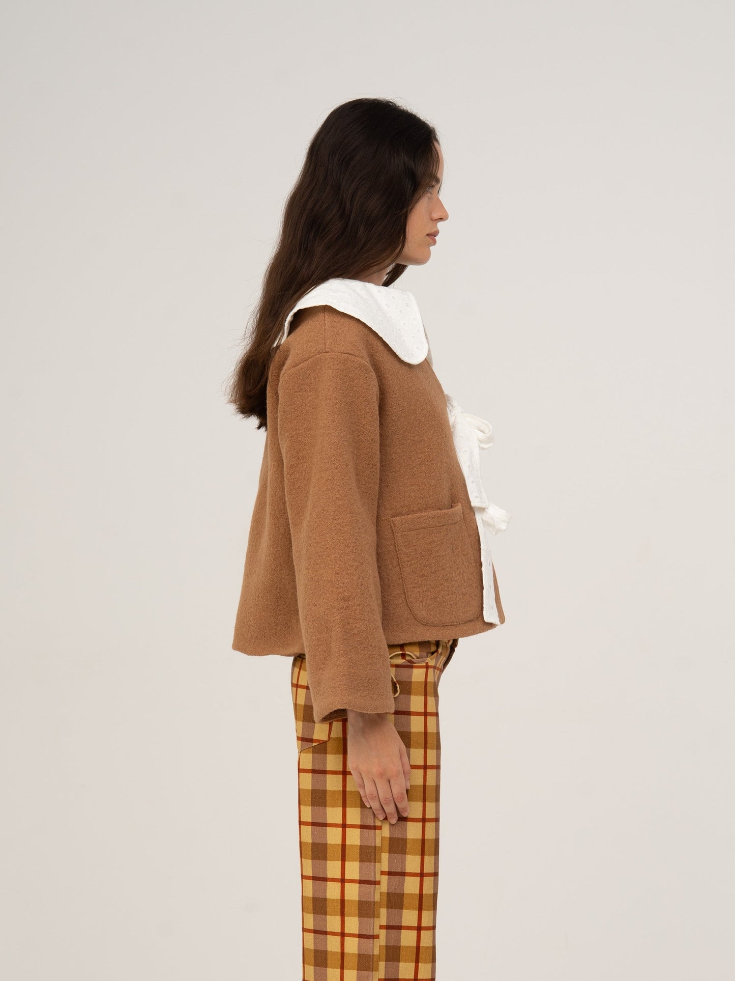 Parfum Babydoll Collar Brown Jacket