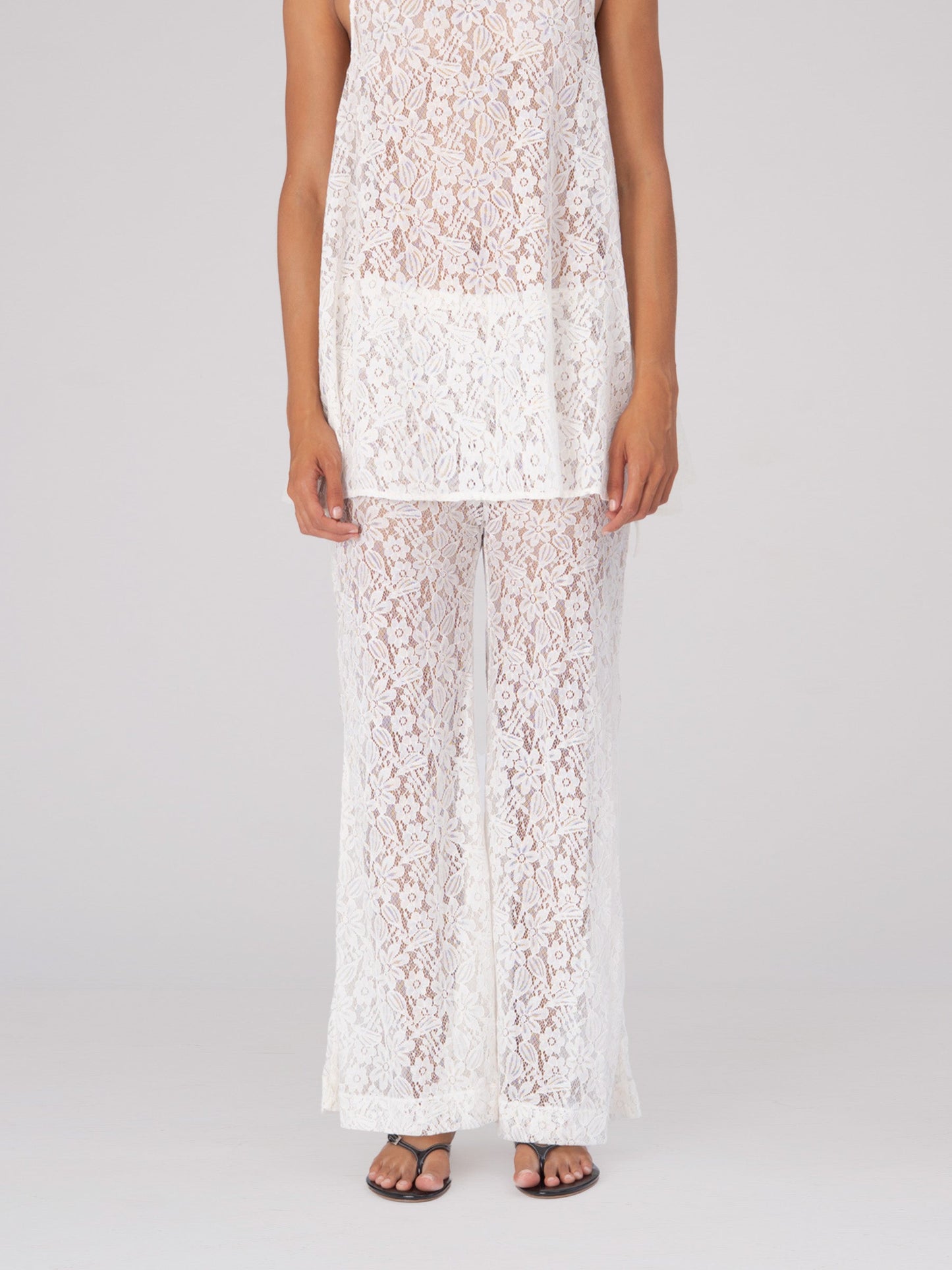 Luna White Lace Pants