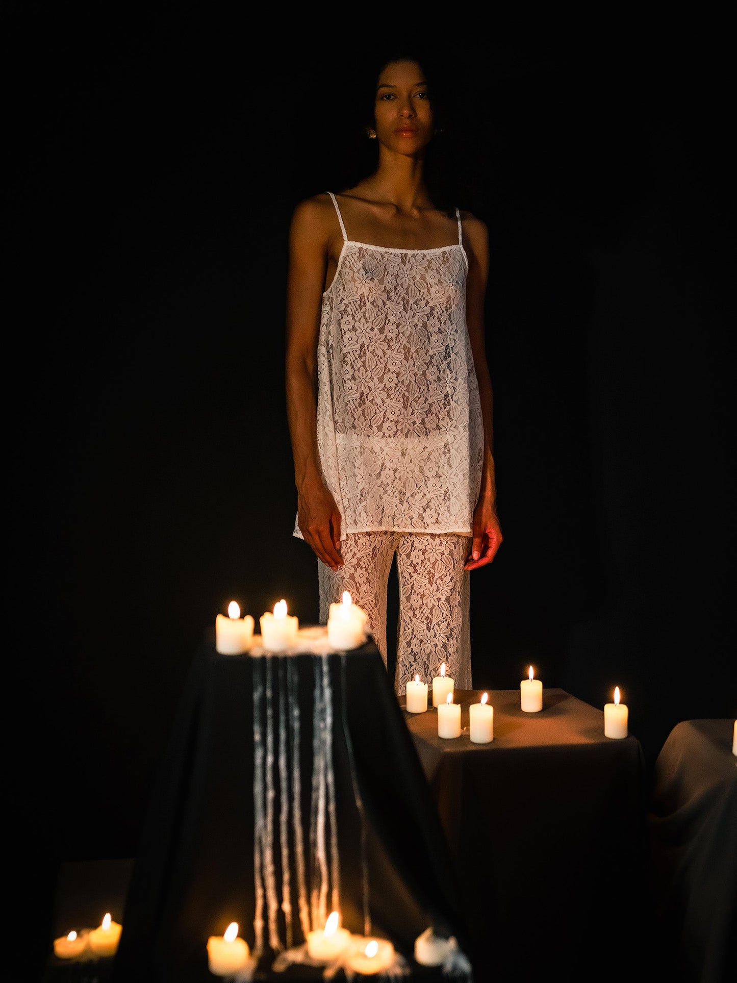 Luna White Lace Pants