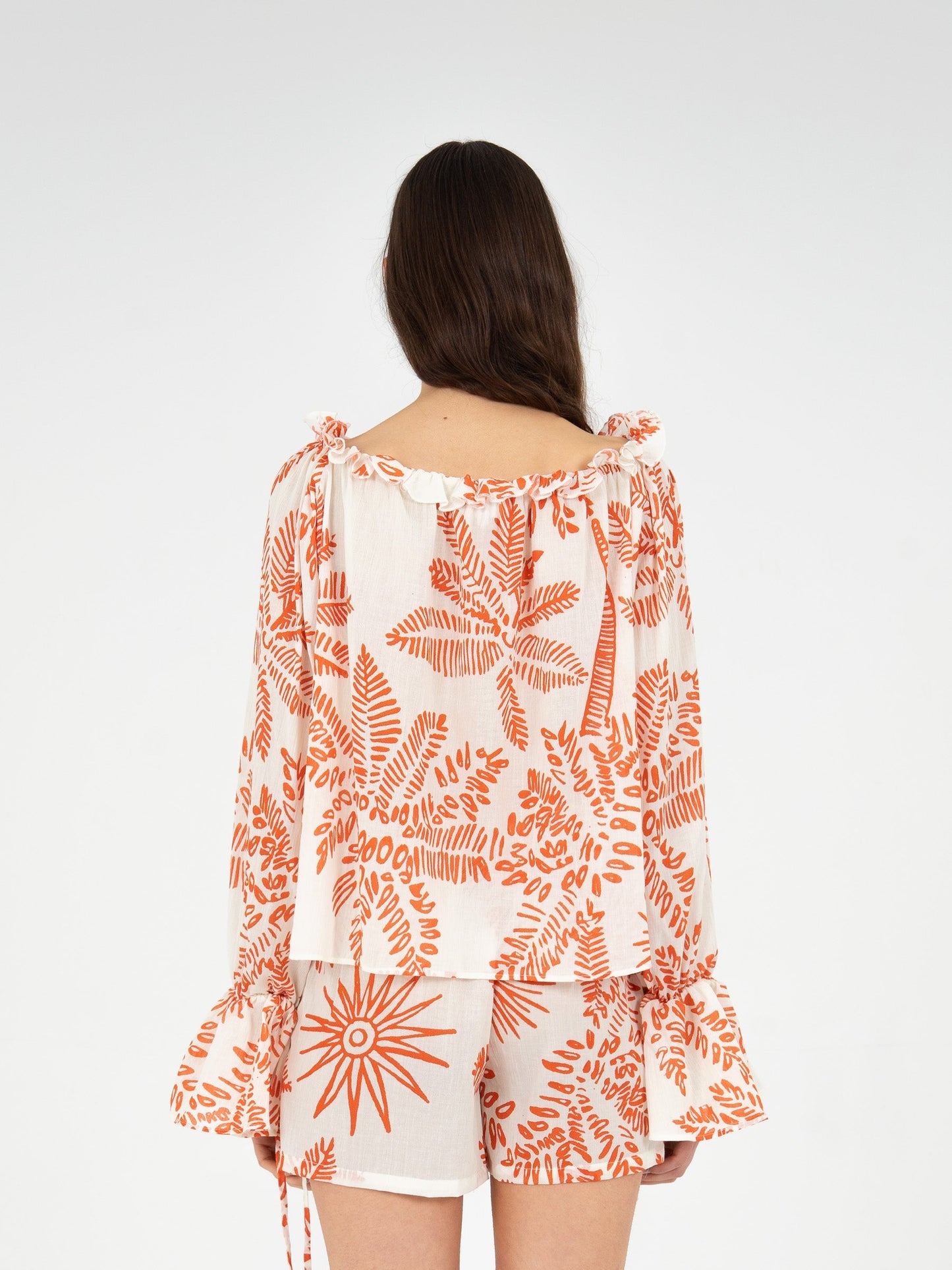 Cyrus Palm-Printed Top