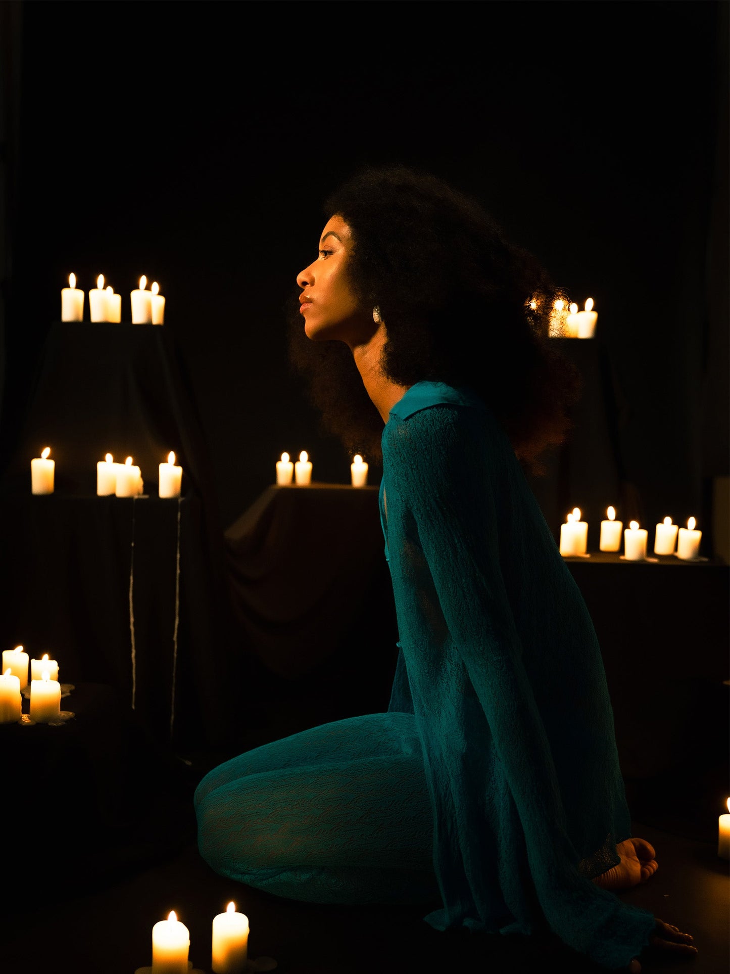 Saint Knit Blue Maxi Pants