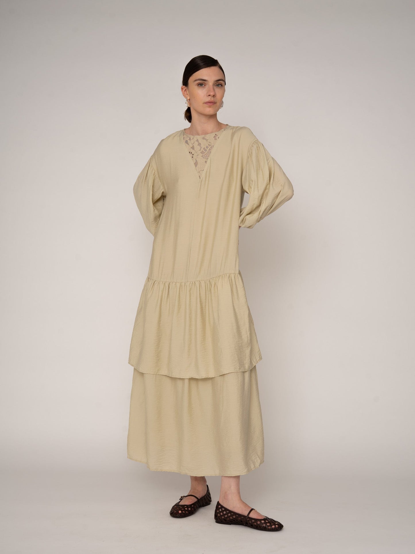 Maison Cream Maxi Dress