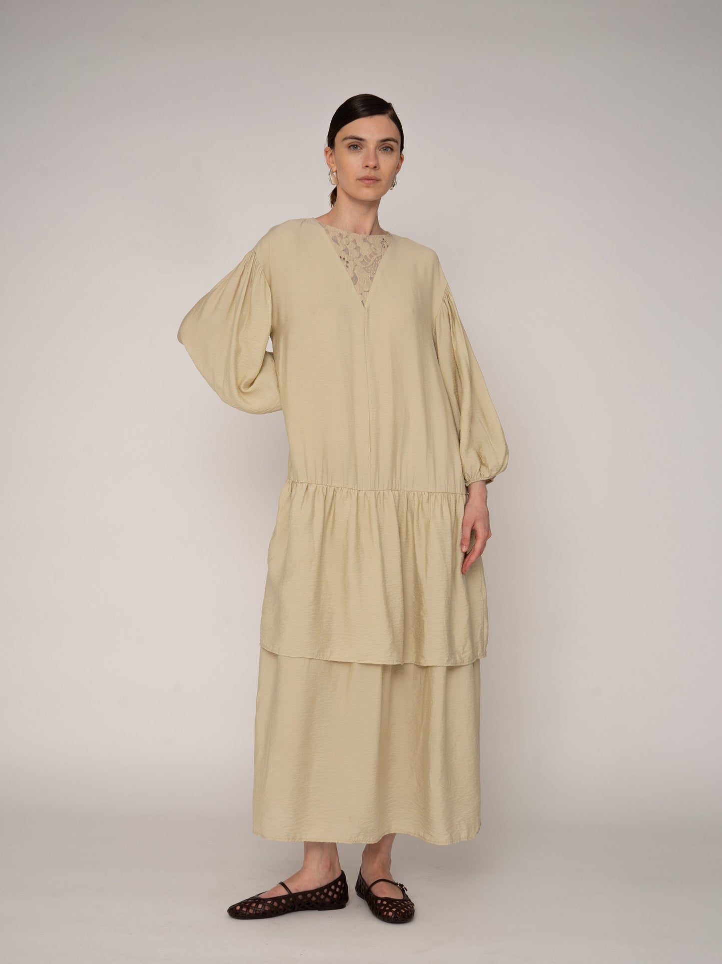 Maison Cream Maxi Dress