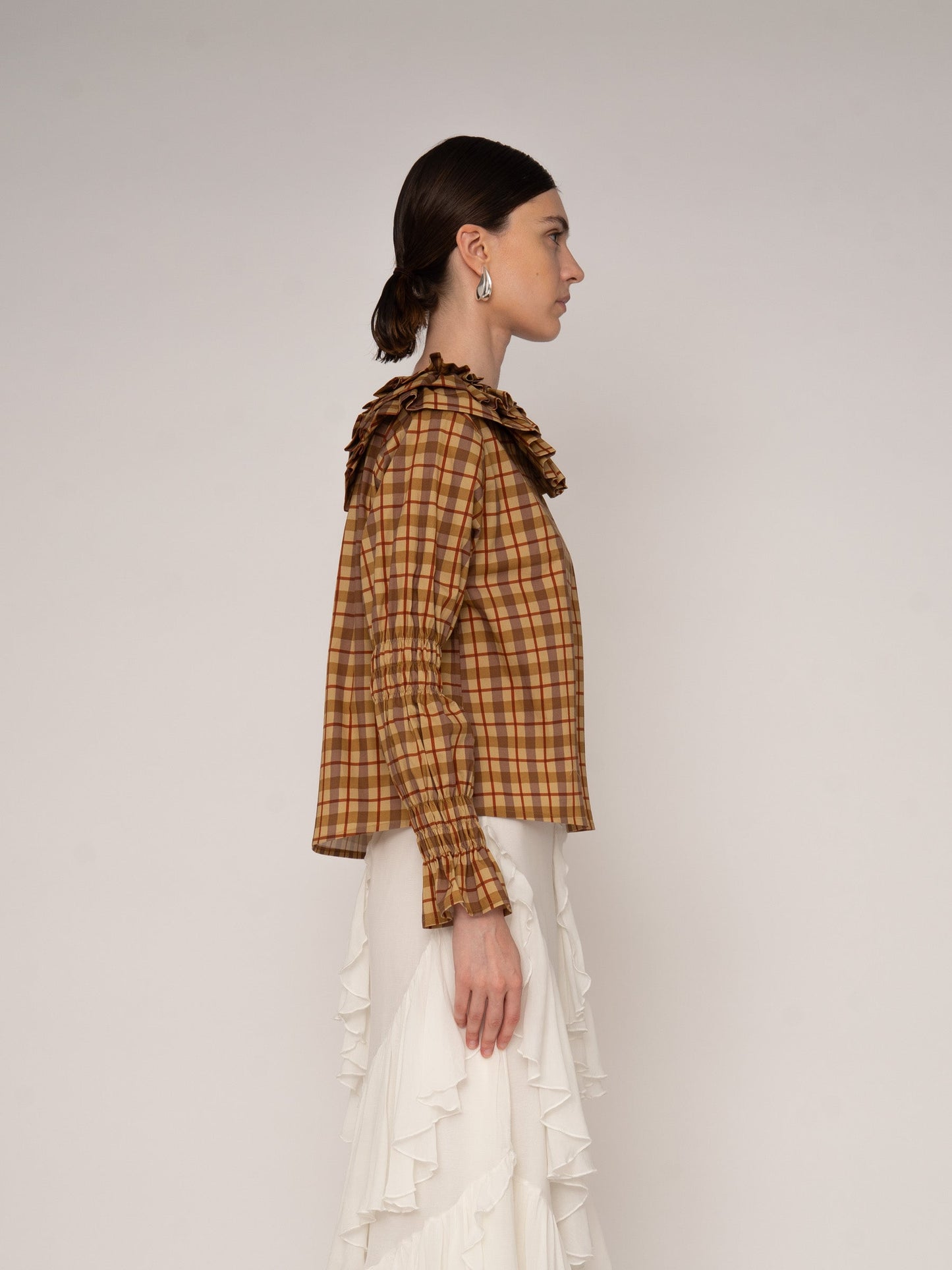 Tartine Plaid Print Blouse