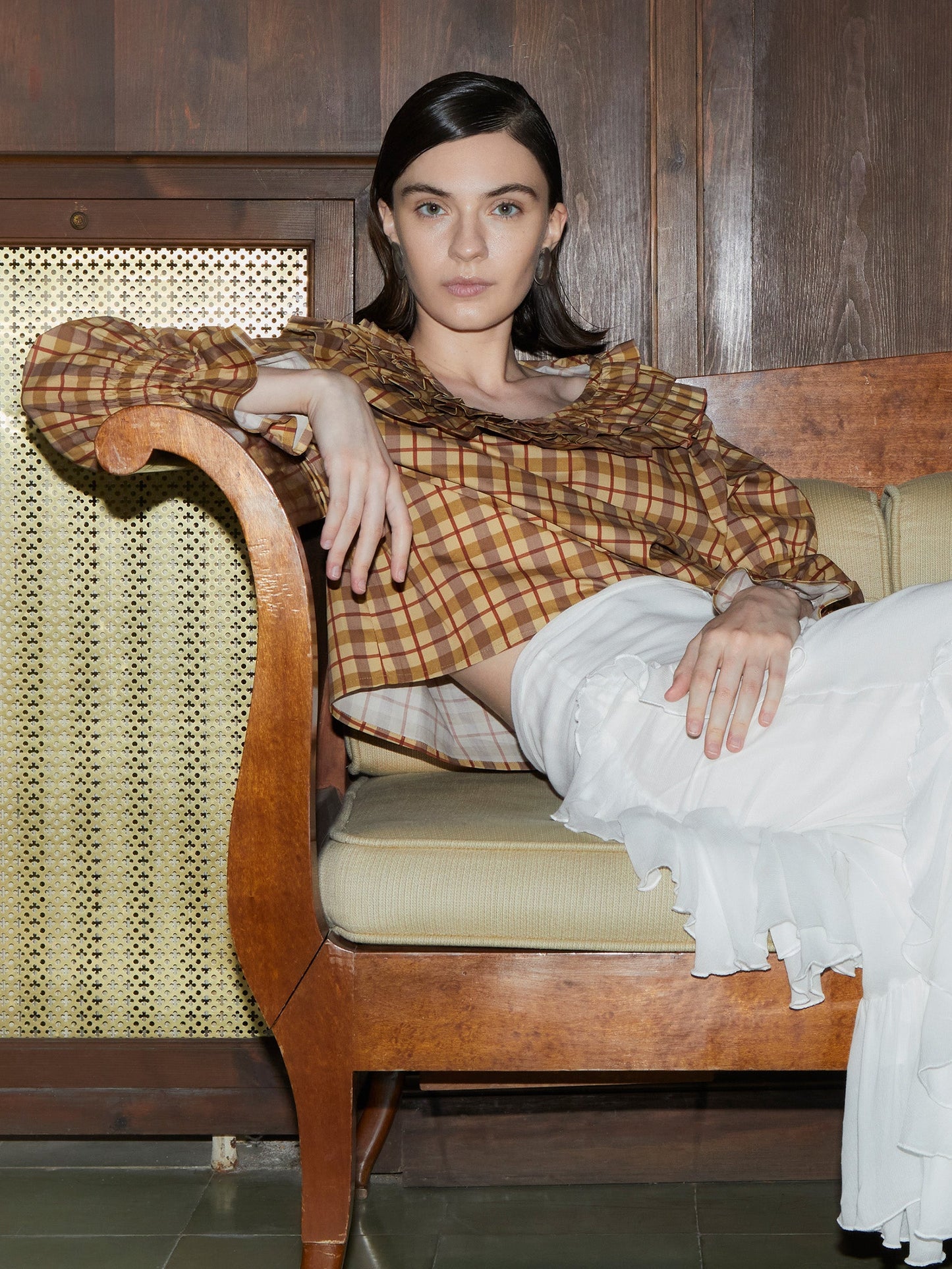 Tartine Plaid Print Blouse