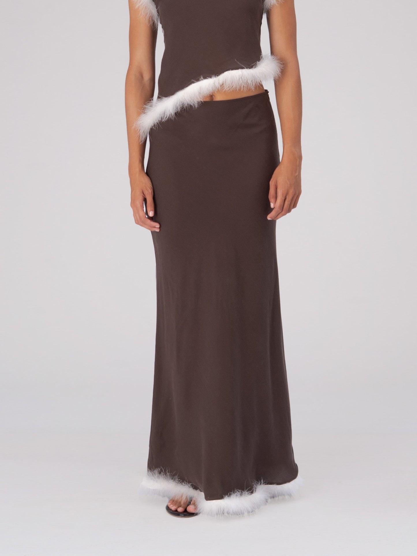 Brown Balance Feather Skirt