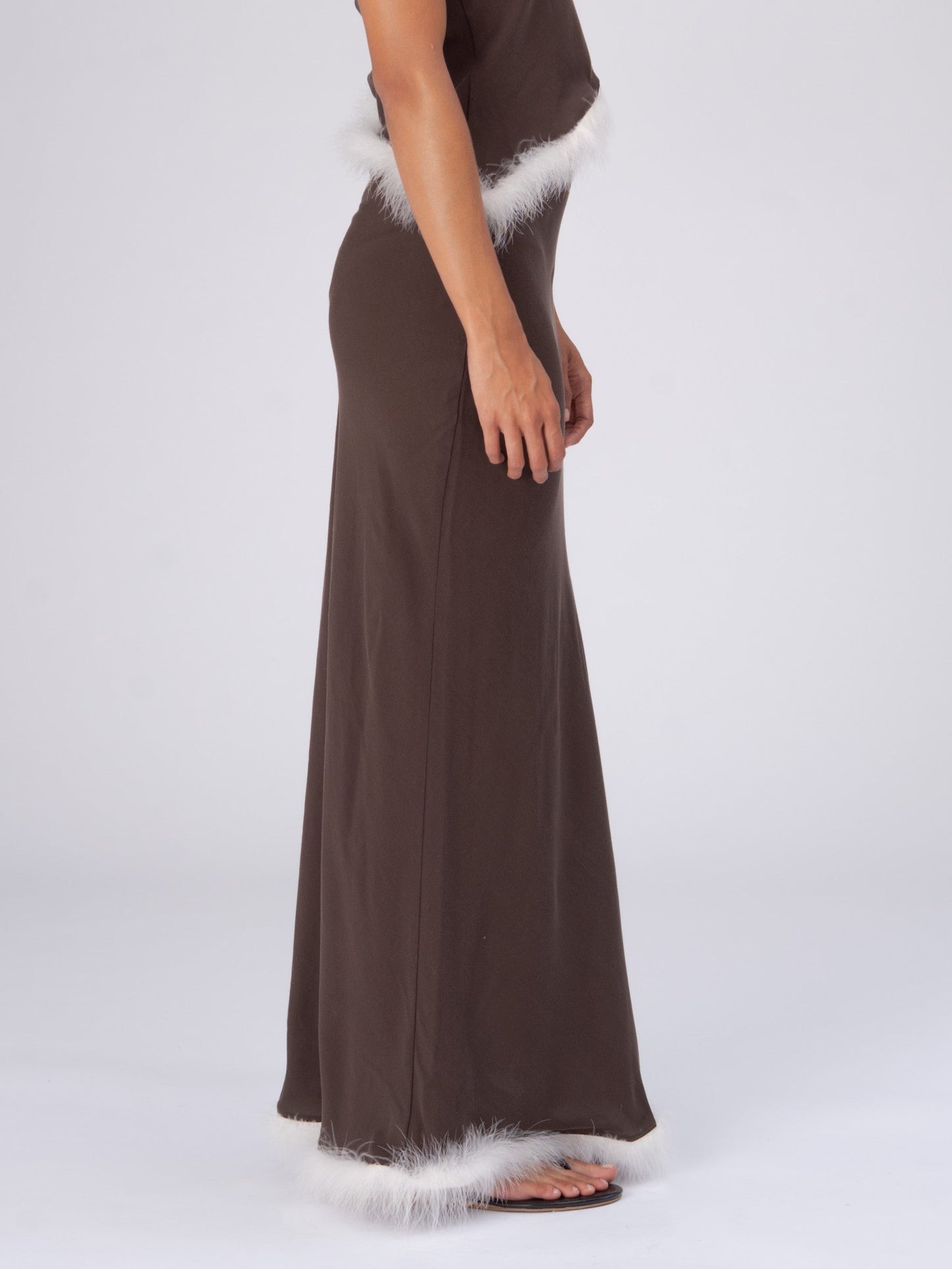 Brown Balance Feather Skirt