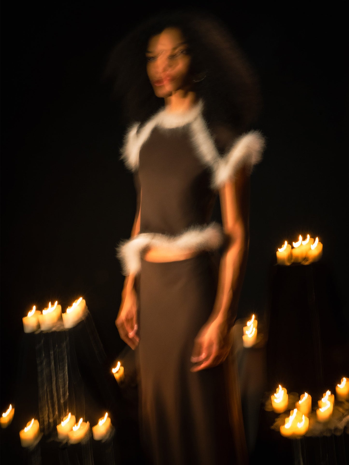 Brown Balance Feather Skirt