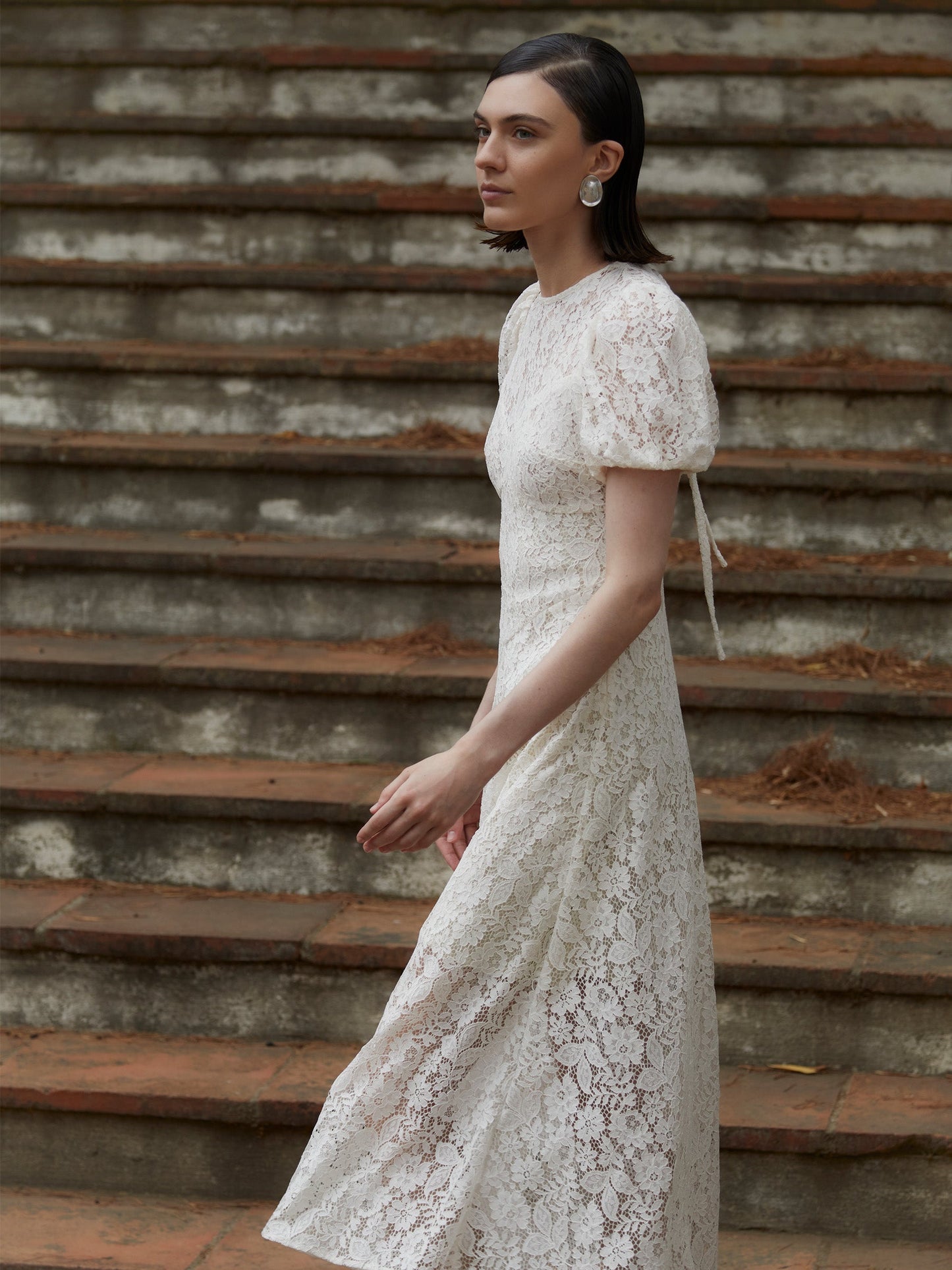 Rêve Lace White Long Dress