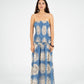 Sol Sun-Printed Smocked Linen Maxi Dress