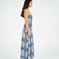 Sol Sun-Printed Smocked Linen Maxi Dress