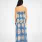 Sol Sun-Printed Smocked Linen Maxi Dress