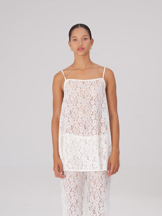 Luna White Lace Top