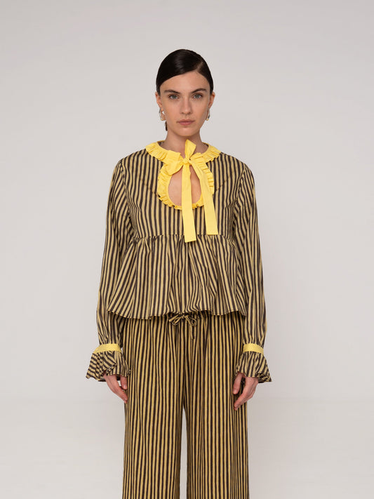 Striped Starlit Yellow Blouse